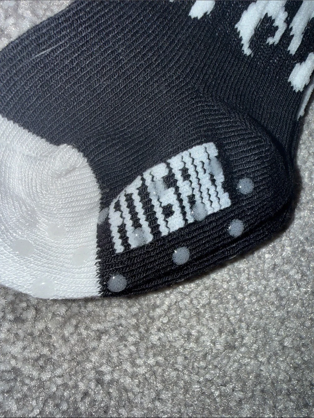 Fit is Fire. Black & White Flame Baby Socks